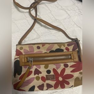 Fossil floral cross body